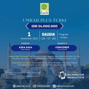 Paket Umroh Plus Turki 2022 - 1 November 2022