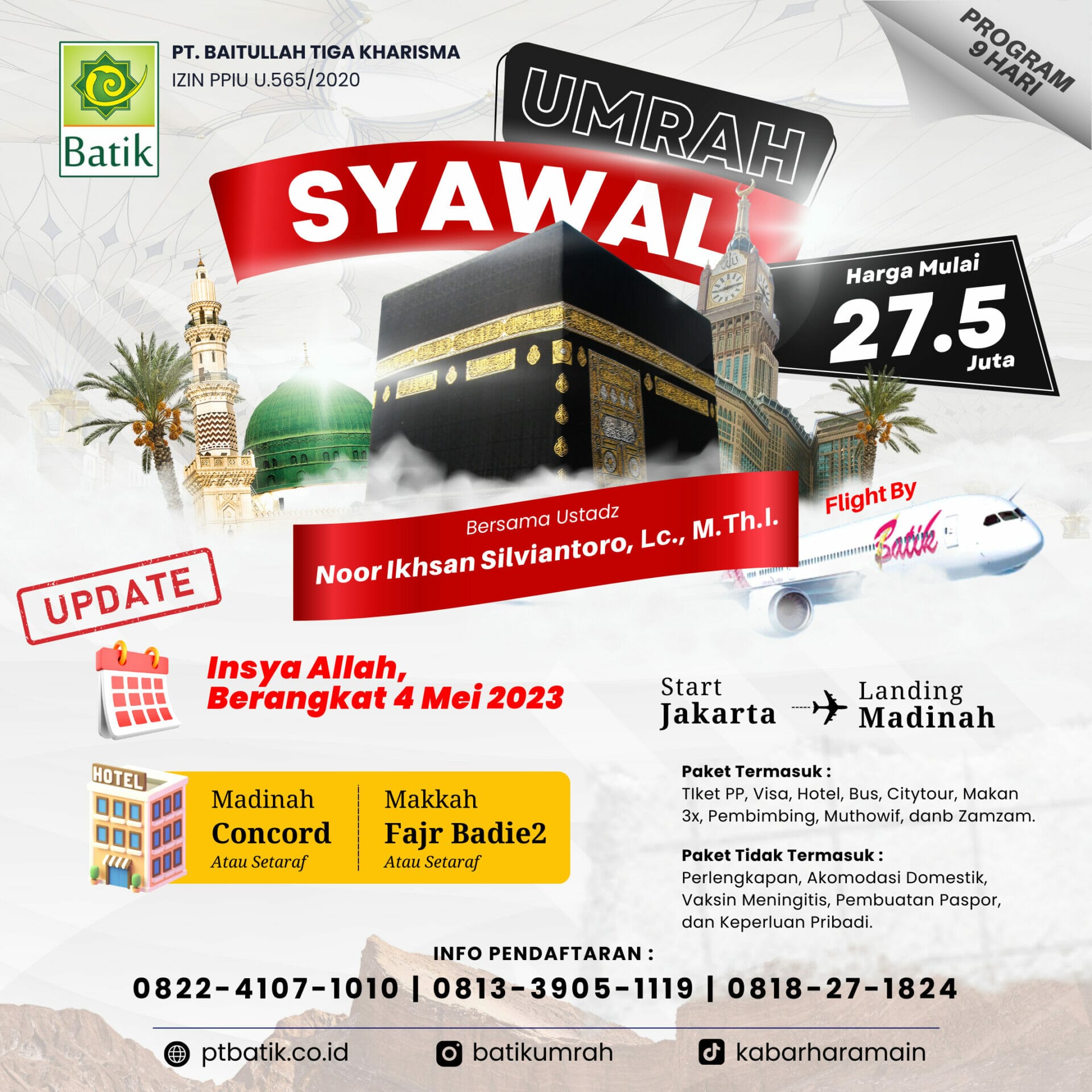Paket Umroh Syawal Hemat 2023 Mulai 27,5 Juta