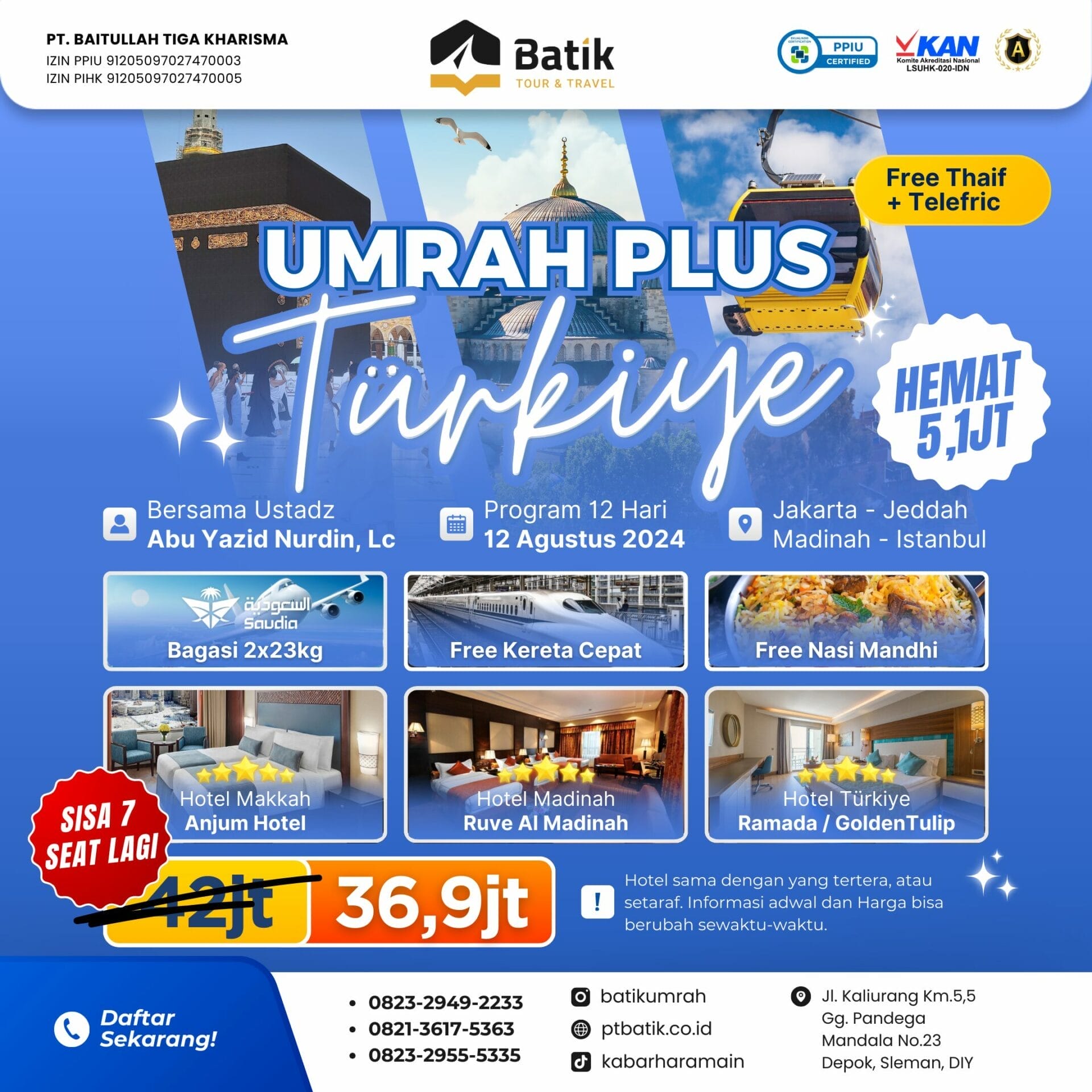 Umroh Plus Turki ⭐5 : Ibadah Sekaligus Wisata, Fasilitas ⭐5